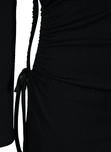 Tettsittende kjole med utskjæring, Black, Packshot image number 3