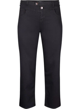 Zizzi Regular fit Gemma jeans med høyt liv, Svart, Packshot image number 0