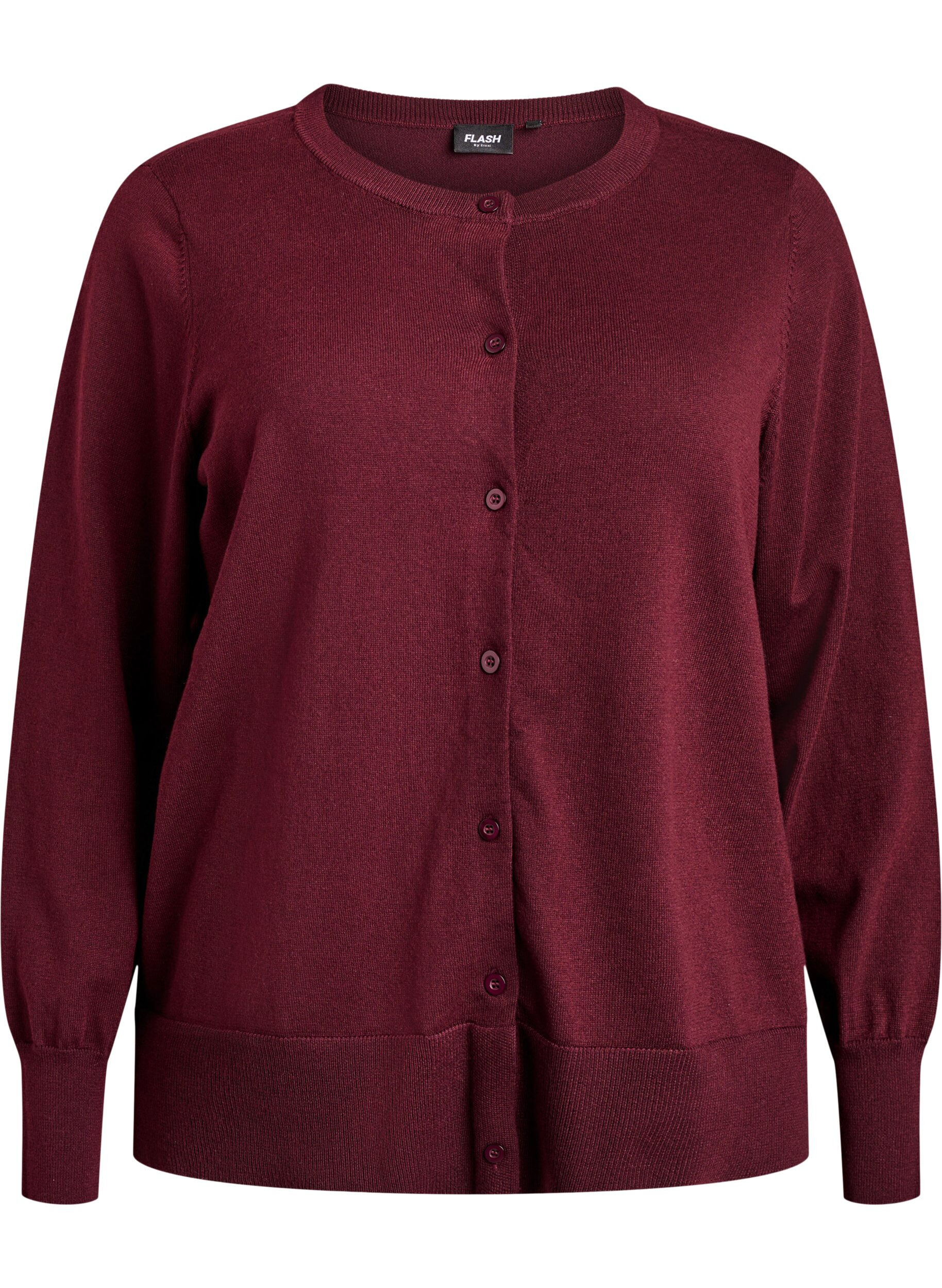 FLASH - Finstrikket cardigan med rund hals
