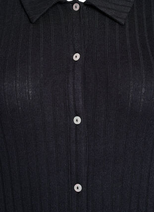 Zizzi Knelang skjortekjole i jersey med korte ermer, Svart, Packshot image number 2