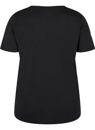 Kortermet T-skjorte med trykk, Black BG, Packshot image number 1