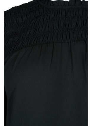 Langermet bluse med smock, Black, Packshot image number 3