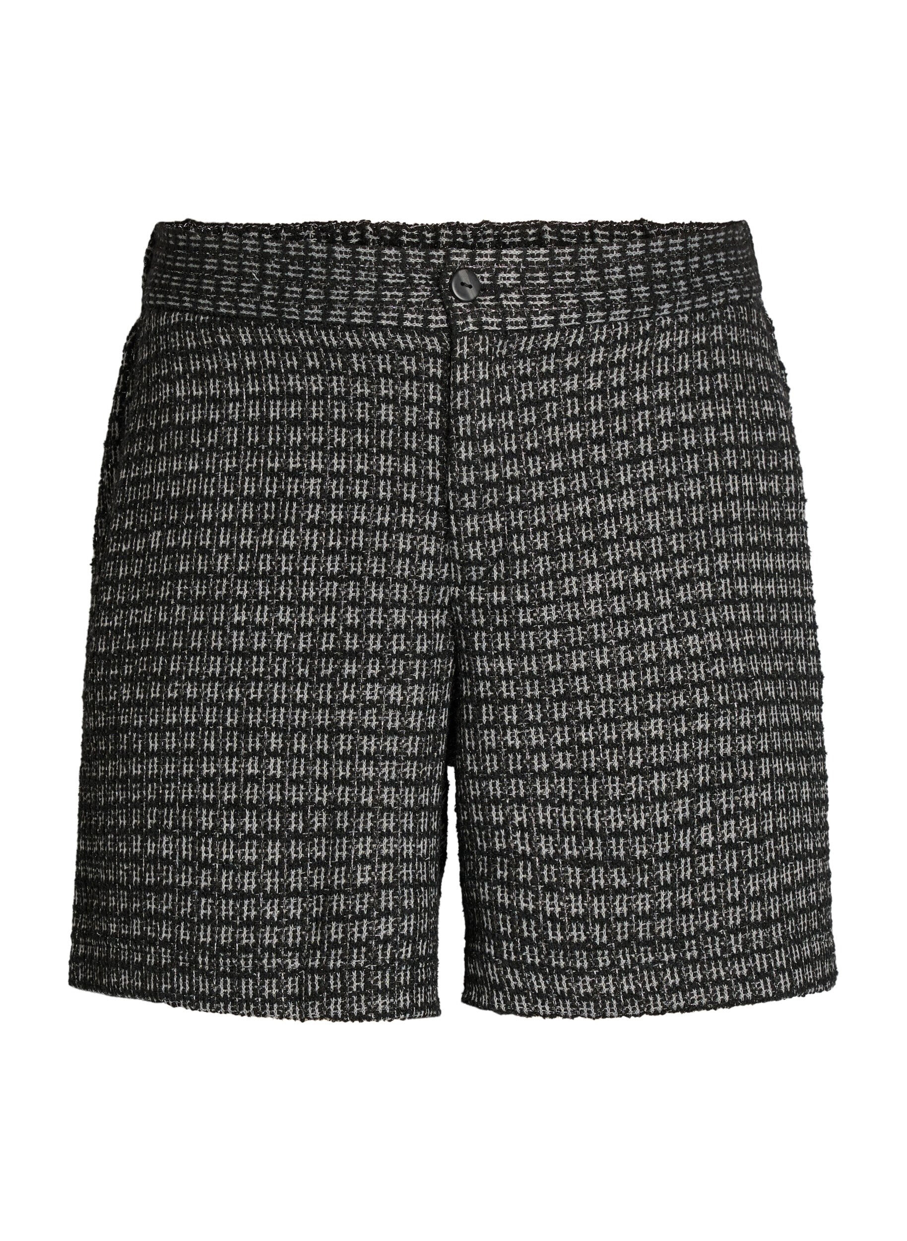 Loose fit boucl&eacute;shorts med lommer