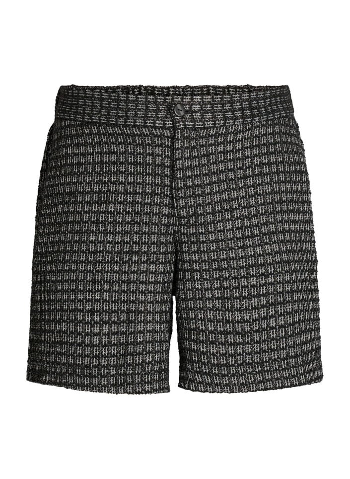 Loose fit boucléshorts med lommer, Svart, Packshot image number 0