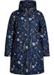 Polstret vinterjakke med blomstertrykk, Bl&aring;, Packshot image number 0
