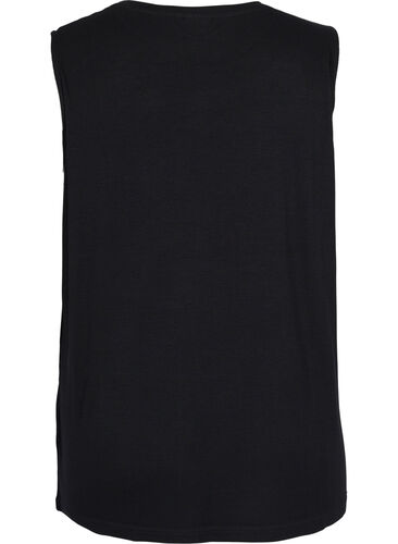 Ermeløs pysjamastopp i viskose, Black, Packshot image number 1