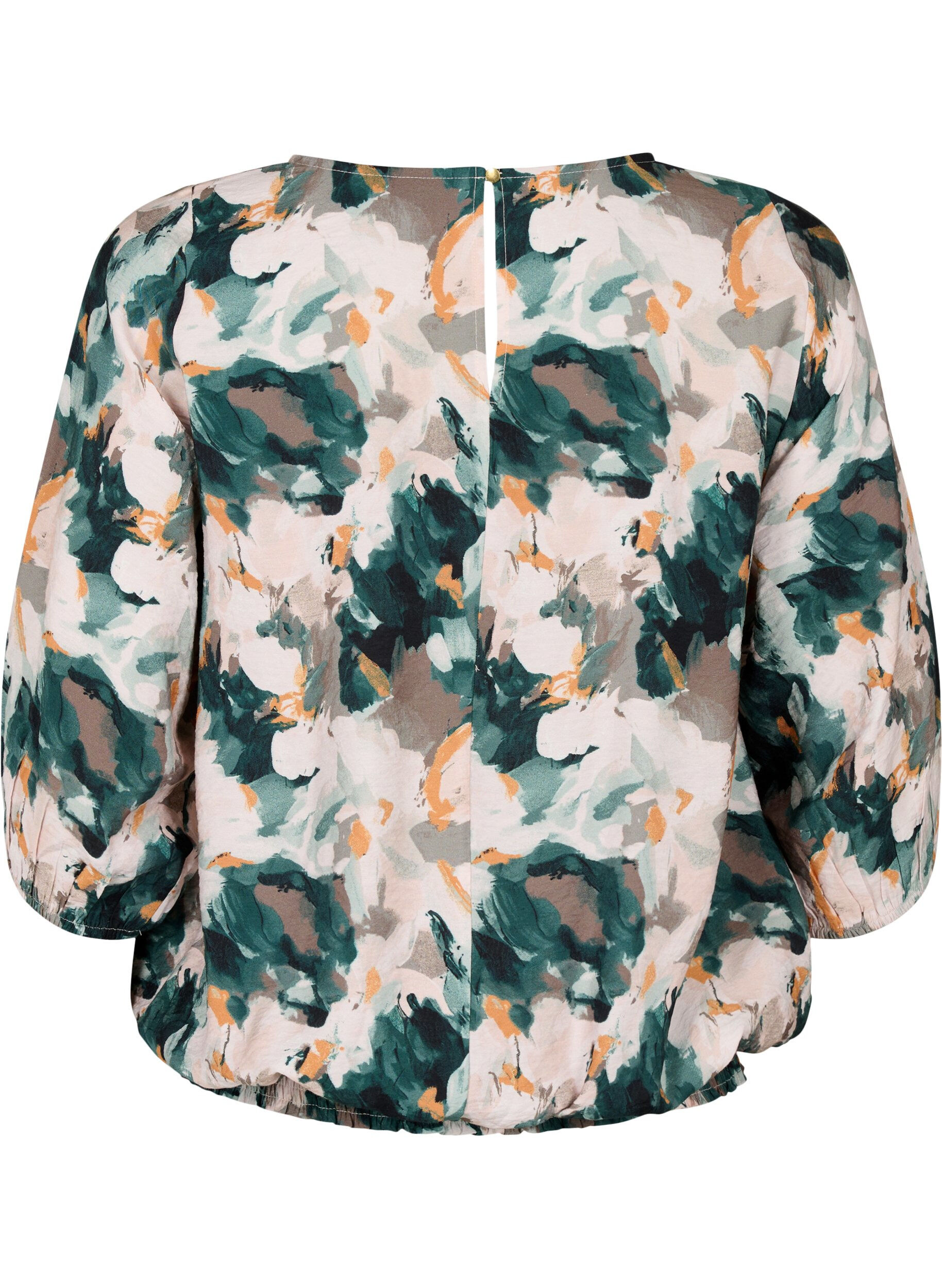 Zizzi Viskosebluse med trykk, Duck Gr. Forest AOP, Packshot image number 1