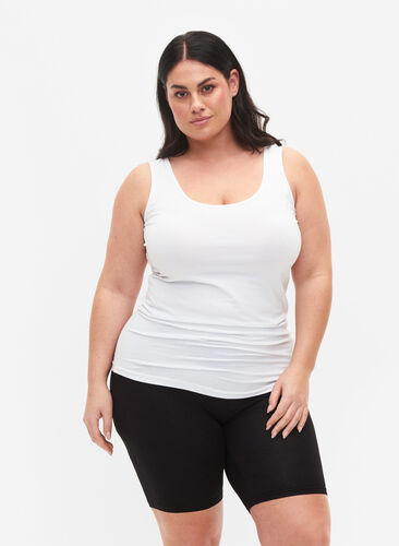 Zizzi Sykkelshorts i viskose, 2 stk., Svart, Model image number 0