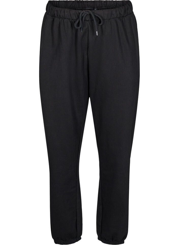 Joggebukser med lommer, Svart, Packshot image number 0