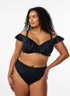 Bikinitopp med volanger og bøyle, Svart, Model image number 1