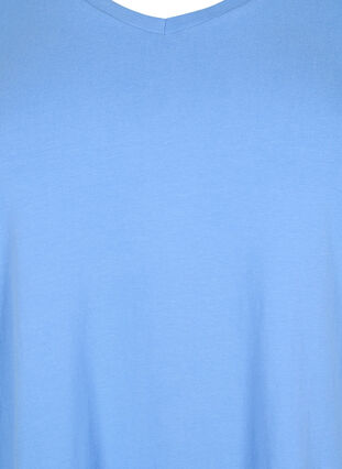 Ensfarget basis T-skjorte i bomull, Blue Bonnet, Packshot image number 2