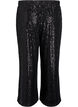 Bukser med høy midje, paljetter og vide ben, Svart, Packshot image number 1