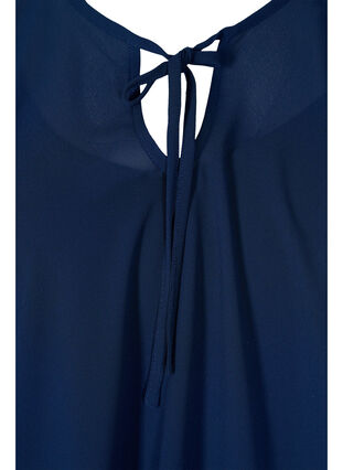 Mønstrete bluse med knyting og korte ermer, Navy Blazer, Packshot image number 2