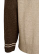 Cardigan med kontrasterende ermer og krage, Beige, Packshot image number 3
