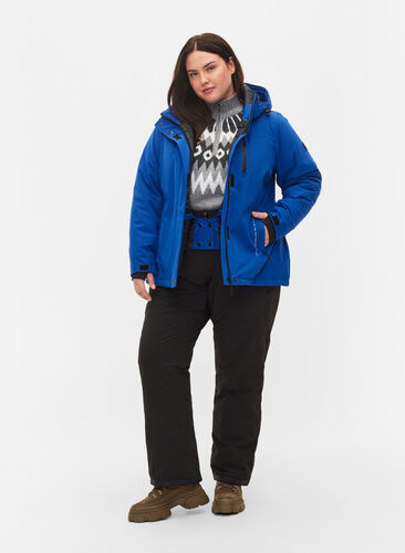Skijakke med justerbar bunn og hette, Surf the web, Model image number 4