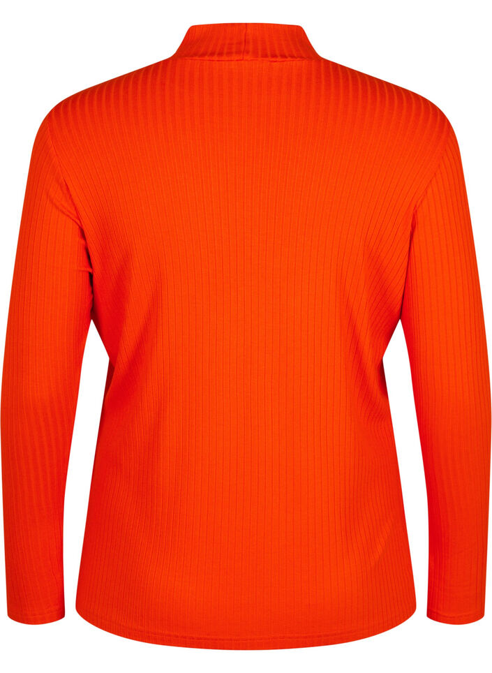 Tettsittende viskosebluse med høy hals, Orange.com, Packshot image number 1