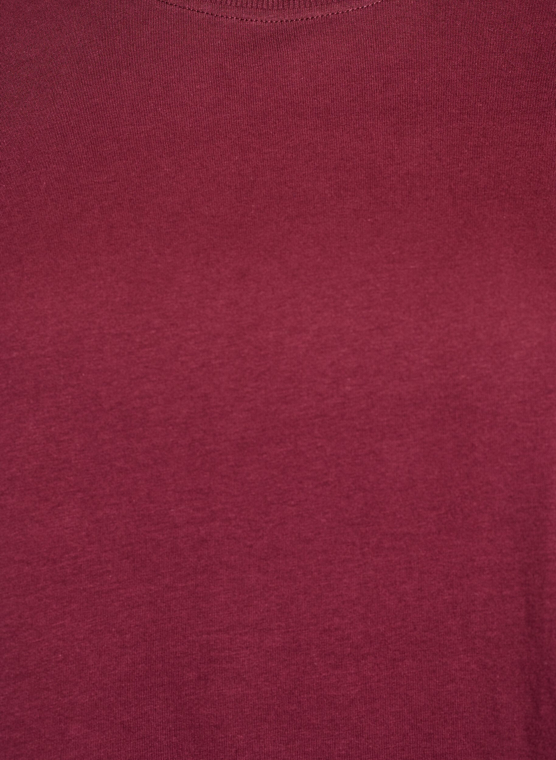 ZizziBasic T-skjorte i bomull med rund hals, M&oslash;rk Bordeaux, Packshot image number 2