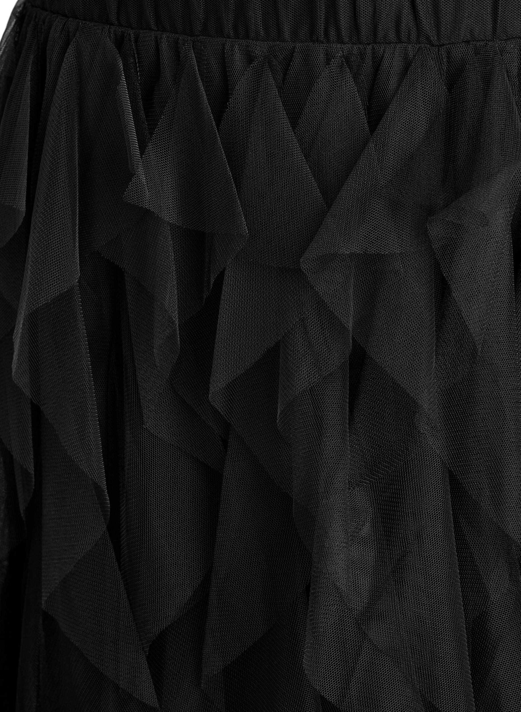 Zizzi Midiskj&oslash;rt i tyll med elastisk midjeb&aring;nd, Svart, Packshot image number 2