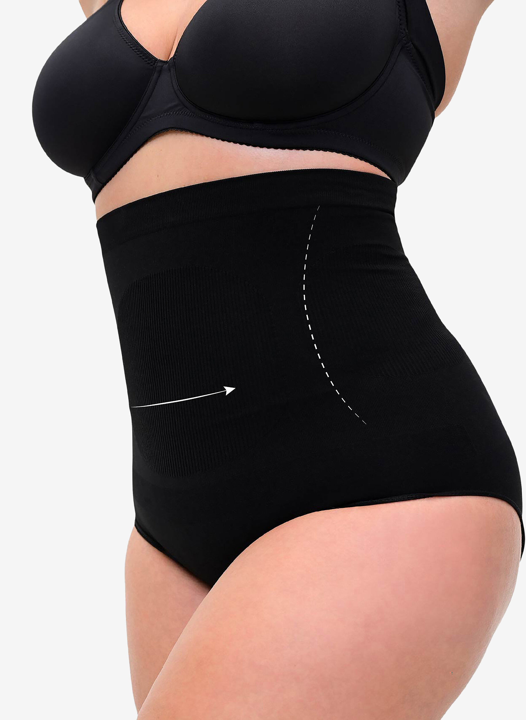 Shapewear truse med h&oslash;yt liv, Svart, Model