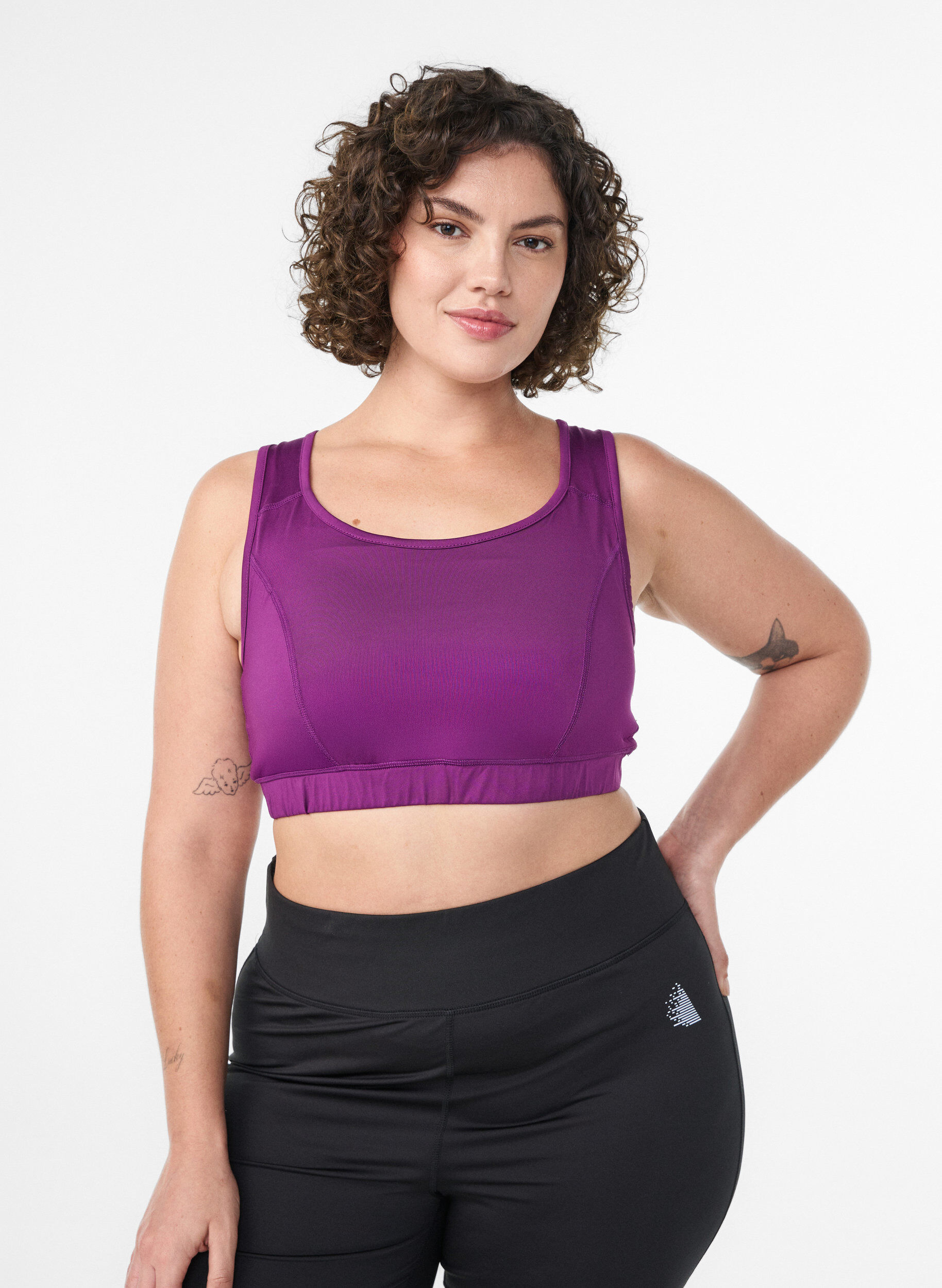 ZizziSports-bh med racerback, Lilla, Model image number 0