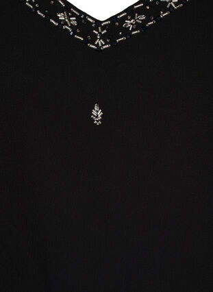 Topp med tynne stropper og perler, Black, Packshot image number 2