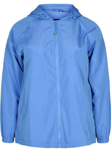 Justerbar kort jakke med hette, Ultramarine, Packshot image number 0