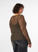 Bluse i mesh med m&oslash;nster og glitrende tr&aring;d, Brun, Model image number 2