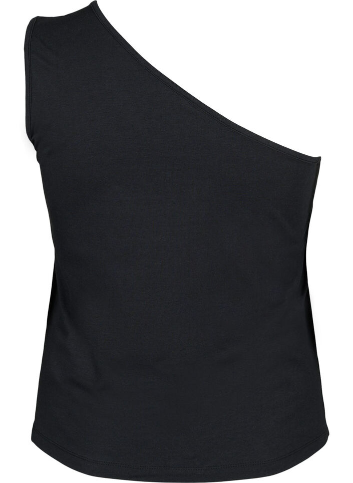One shoulder-topp med rose, Black, Packshot