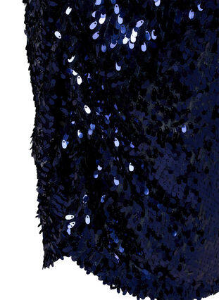 Kjole med paljetter og V-hals, Evening Blue, Packshot image number 3