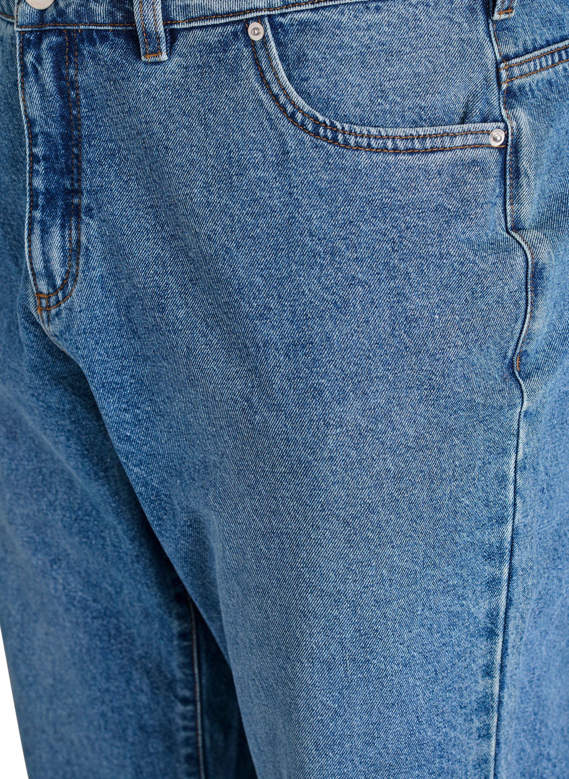 ZizziMille Mom Fit Jeans med h&oslash;y midje, Bl&aring;, Packshot image number 2