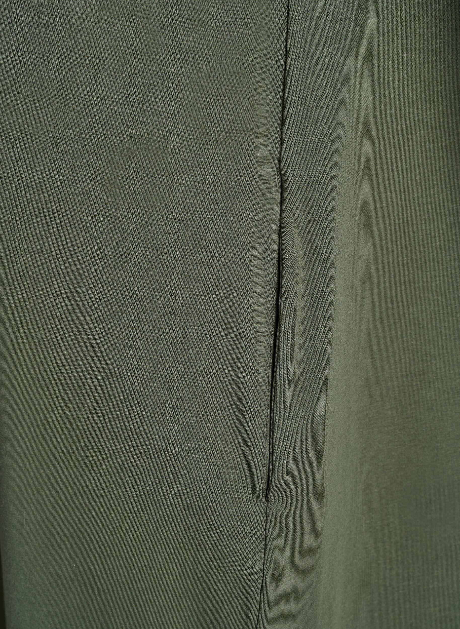 ZizziMidiskj&oslash;rt T-skjortekjole med V-hals, Gr&oslash;nn, Packshot image number 4