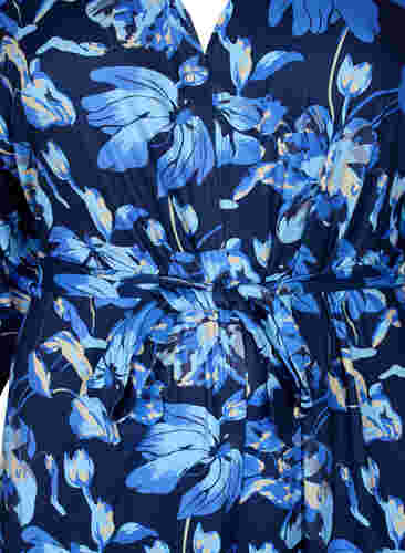 Kimono til gravide med 3/4-ermer, Blue Flower Print, Packshot image number 2