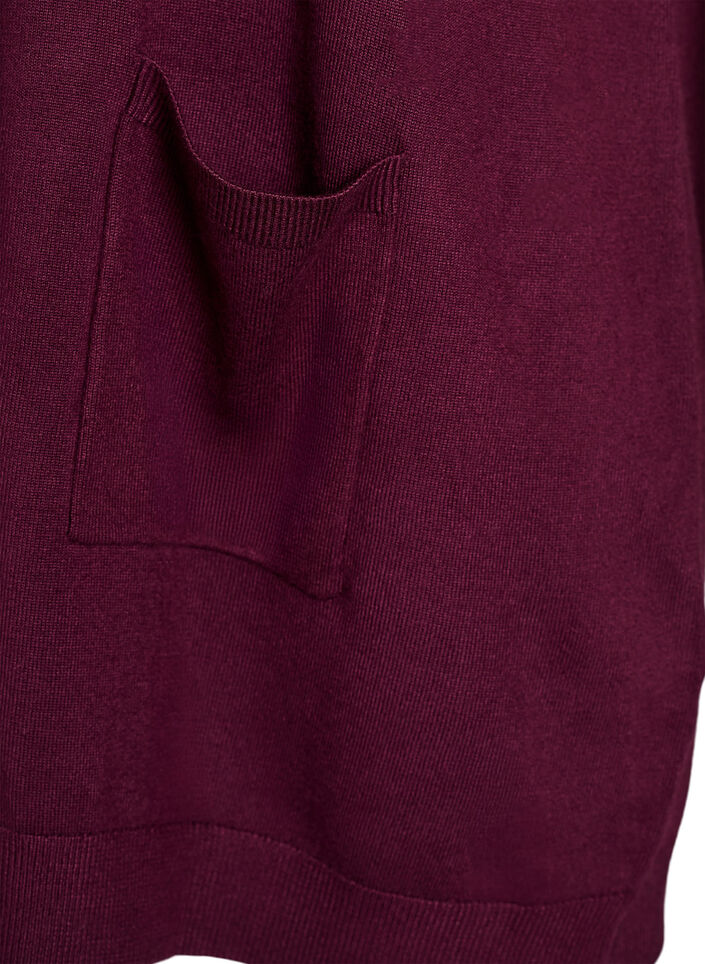Lang, strikket cardigan i en viskoseblanding, R&oslash;d, Packshot image number 2