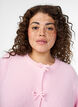 Kortermet strikke kardigan med sløyfer, Rosa, Model image number 3