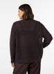 Strikkebluse med strukturert hullm&oslash;nster, Brun, Model image number 2