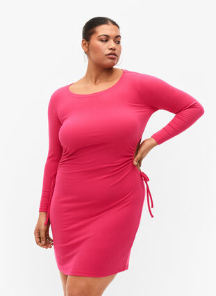 Zizzi Tettsittende kjole med utskjæring, Raspberry Sorbet, Model image number 0