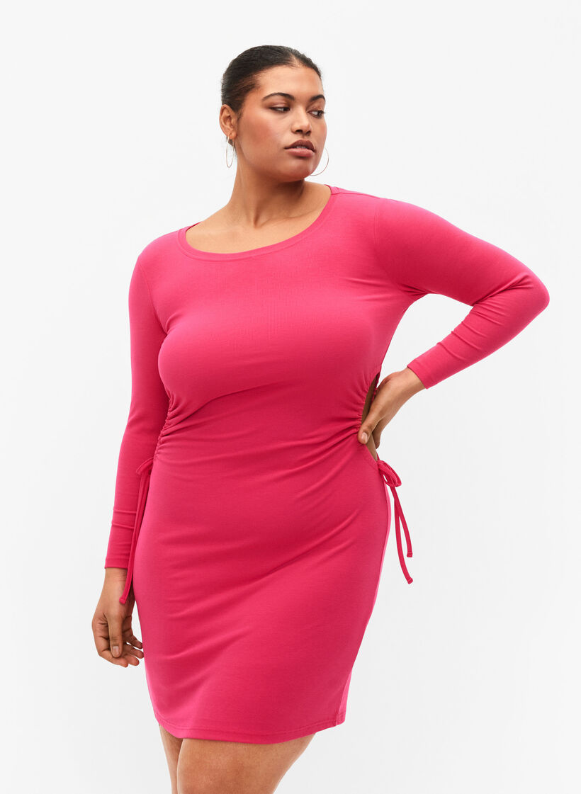 Tettsittende kjole med utskjæring, Raspberry Sorbet, Model image number 0