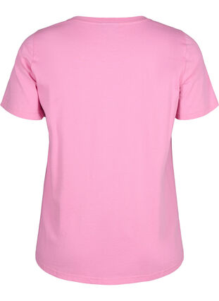 T-skjorte i bomull med teksttrykk, Rosebloom w. Flower, Packshot image number 1
