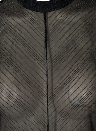 Lett transparent bluse med lurex, Black w. Silver, Packshot image number 2