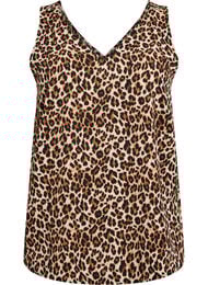 Topp med trykk og V-hals, Gr&oslash;nn