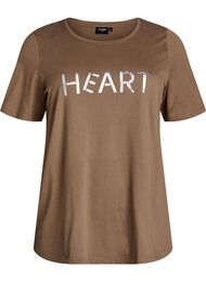 T-skjorte med trykk, Brun