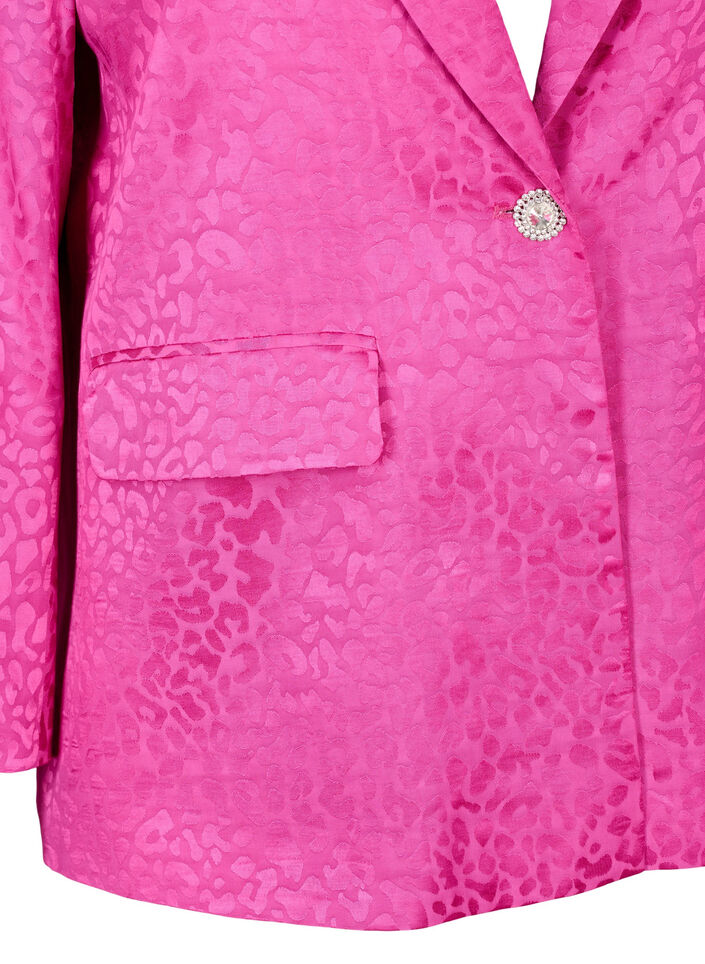 Jacquard-blazer i viskose, ton-i-ton, Rose Violet, Packshot image number 2
