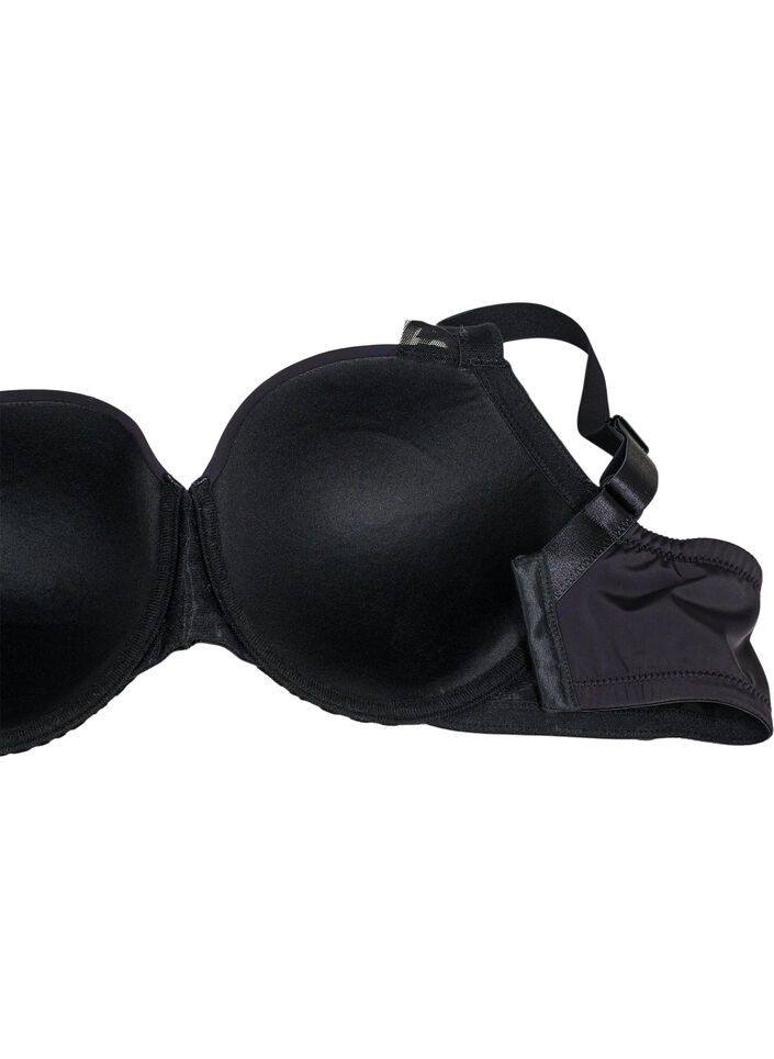 Formstøpt BH med fløyelsmønster, Svart, Packshot image number 3