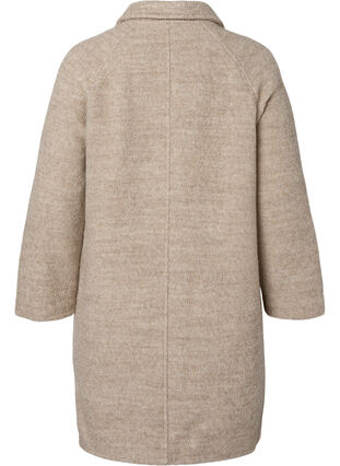 Zizzi Rutete bouclè jakke med knapper, Simply Taupe, Packshot image number 1