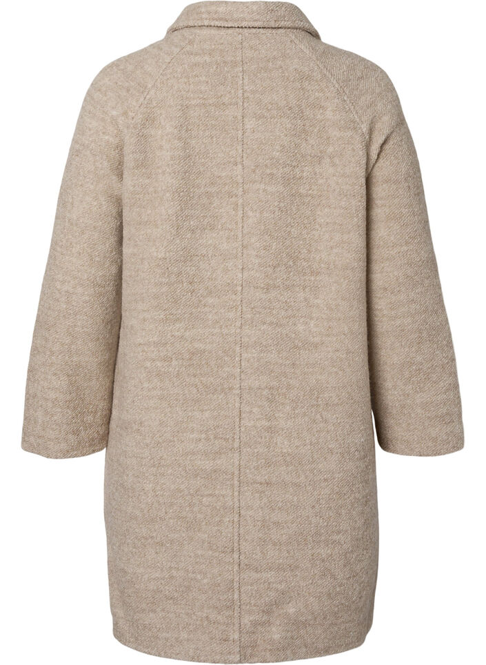 Rutete bouclè jakke med knapper, Simply Taupe, Packshot image number 1
