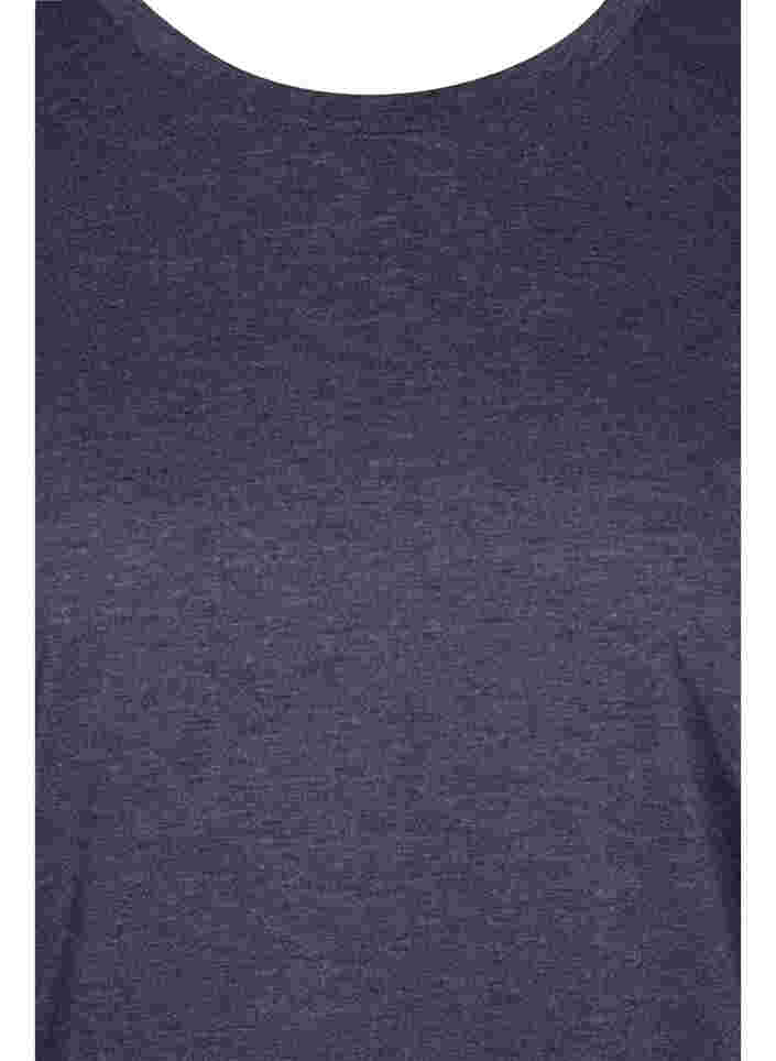 Ensfarget bluse med 3/4-ermer, Night Sky Mel, Packshot image number 2