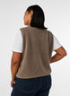 Teddy gilet med knapper og lommer, Brun, Model image number 2
