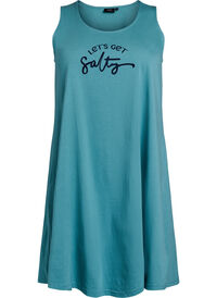 Ermeløs A-linje kjole, Blå Ermeløs A-linje kjole