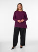 Jerseybluse med asymmetrisk blondedetalj, Lilla, Model image number 1