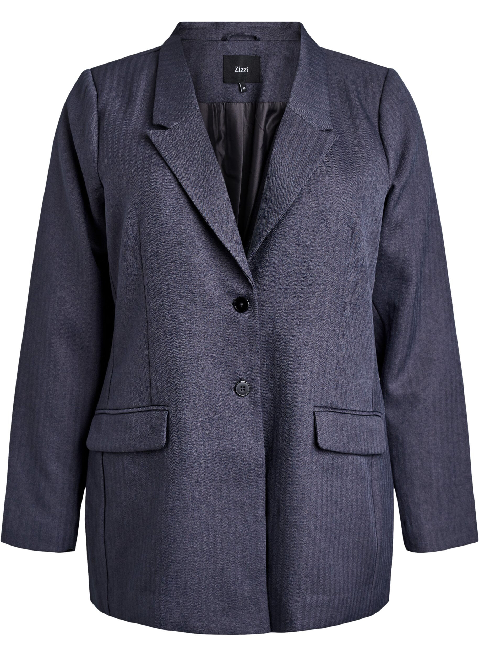ZizziKlassisk blazer med lommer, Gr&aring;, Packshot image number 0